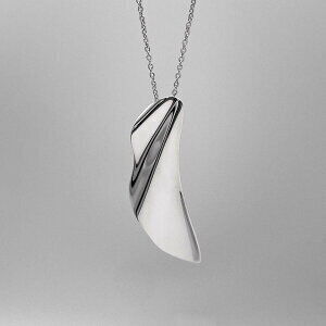 Tiffany Co High Tide Feather Ripple Necklace Sterling Silver Newly Polished